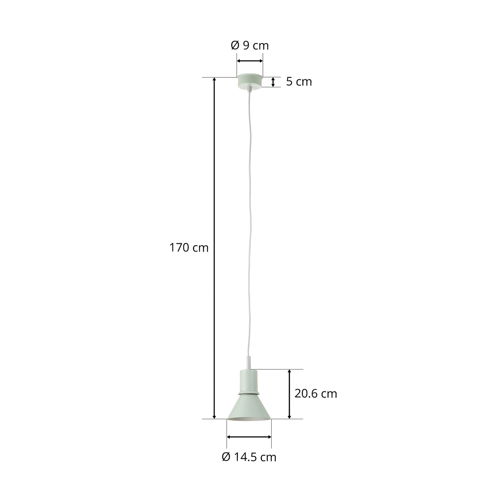 Anglepoise Type 80 suspension, vert pistache