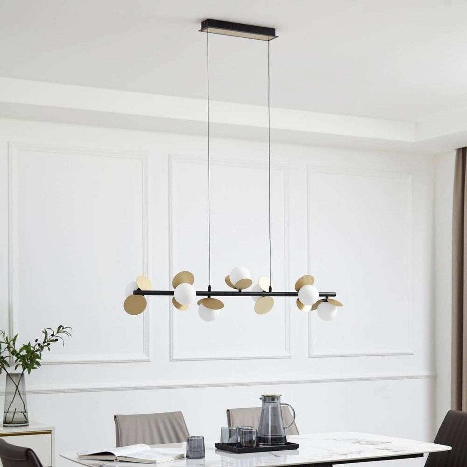 Pallo 7 LED Pendant Black/Gold - Lucande