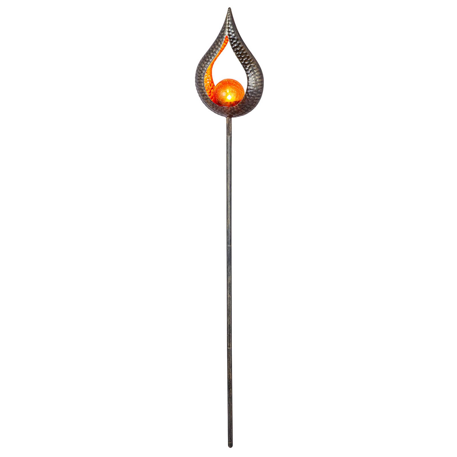 Lindby Yonca LED solar light 118 cm copper, iron, plastic, glass, 0.06 W, H: 118 cm