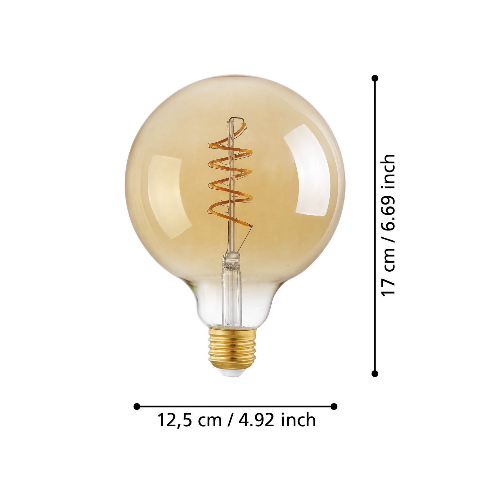 LED-globepære E27 G125 4 W 2.200 K filament