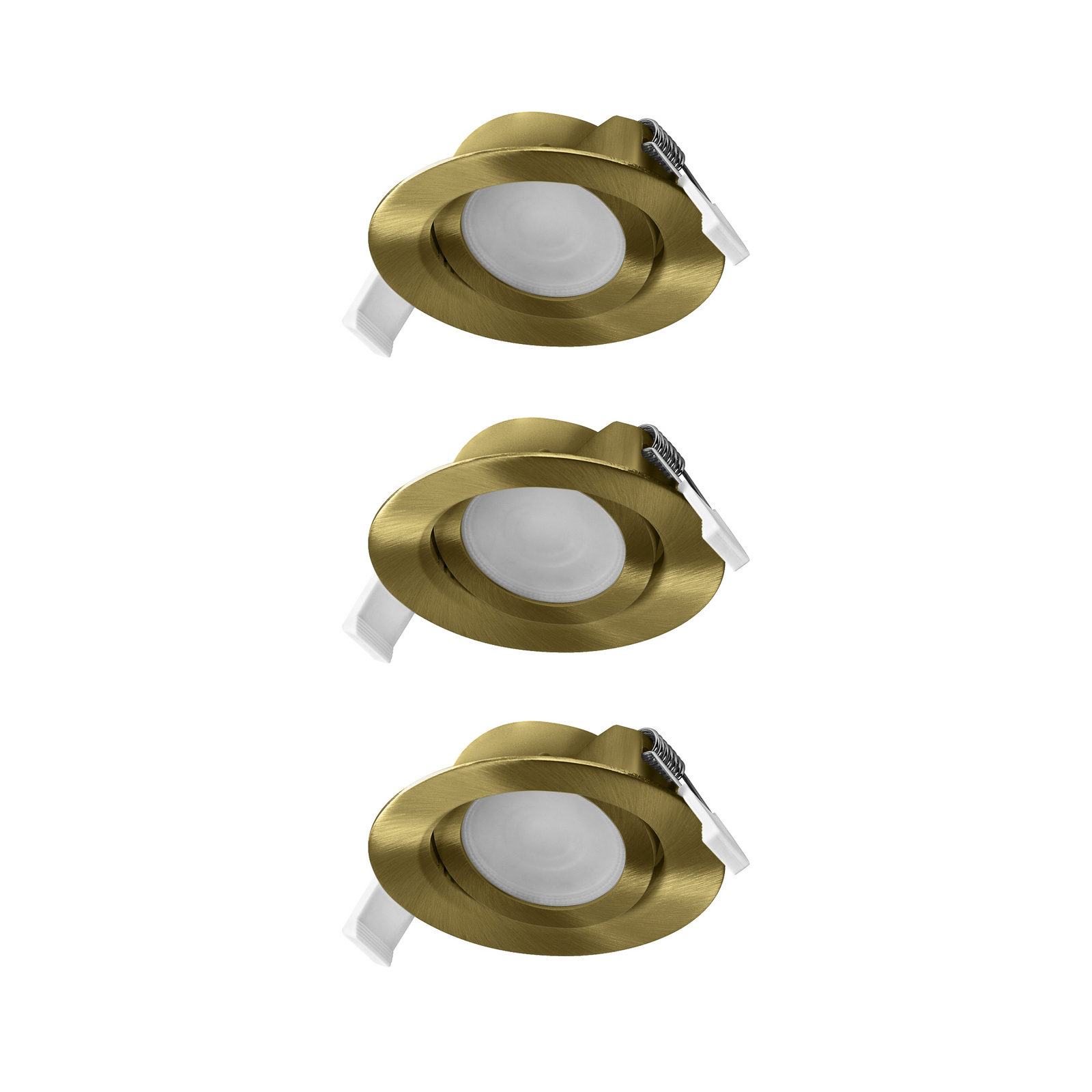 Σετ 3 ενσωματωμένων σποτ LED OSRAM, click-CCT, 120°, ορείχαλκος, Ø 9 cm