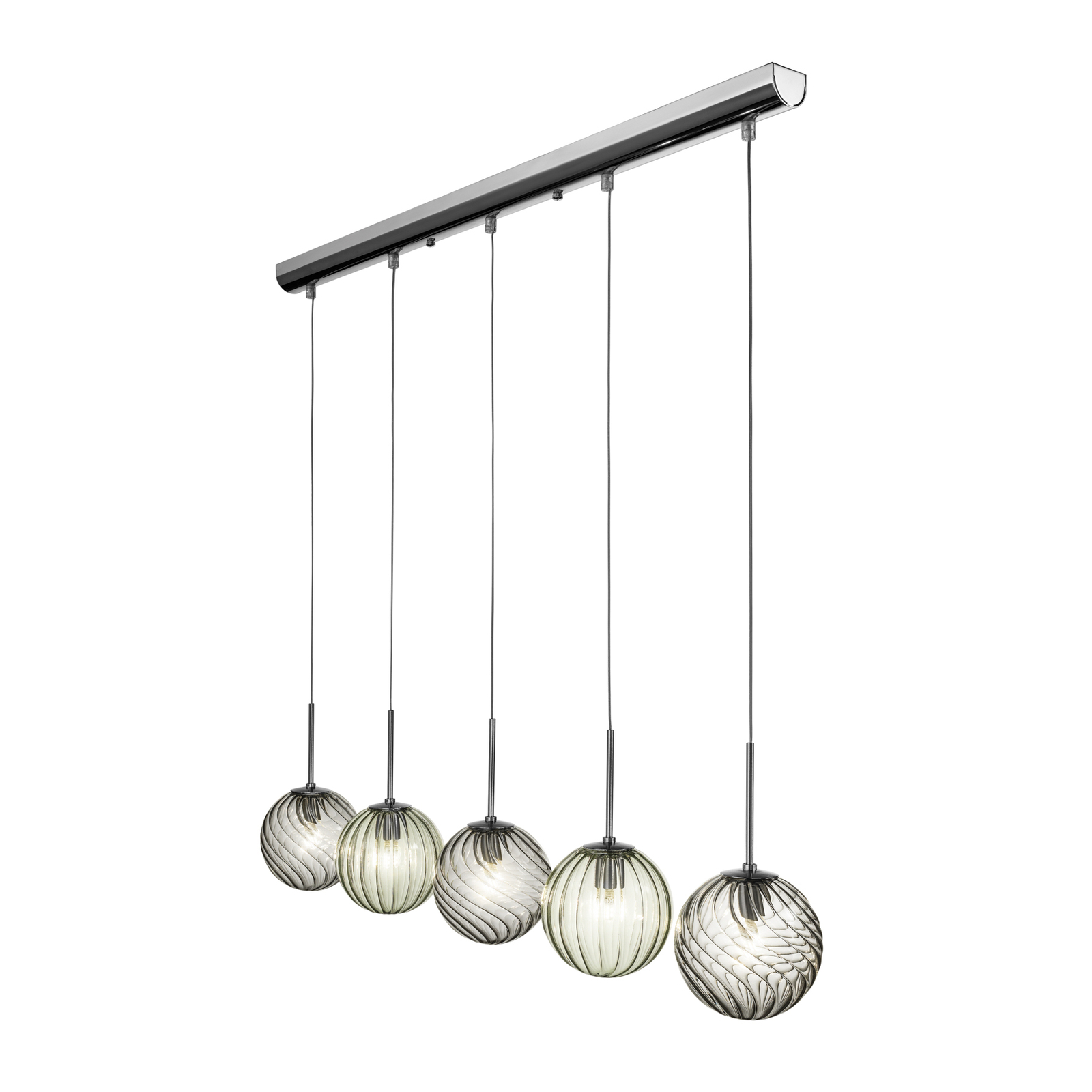 Hanglamp Bubble, 5-lamps, nikkel