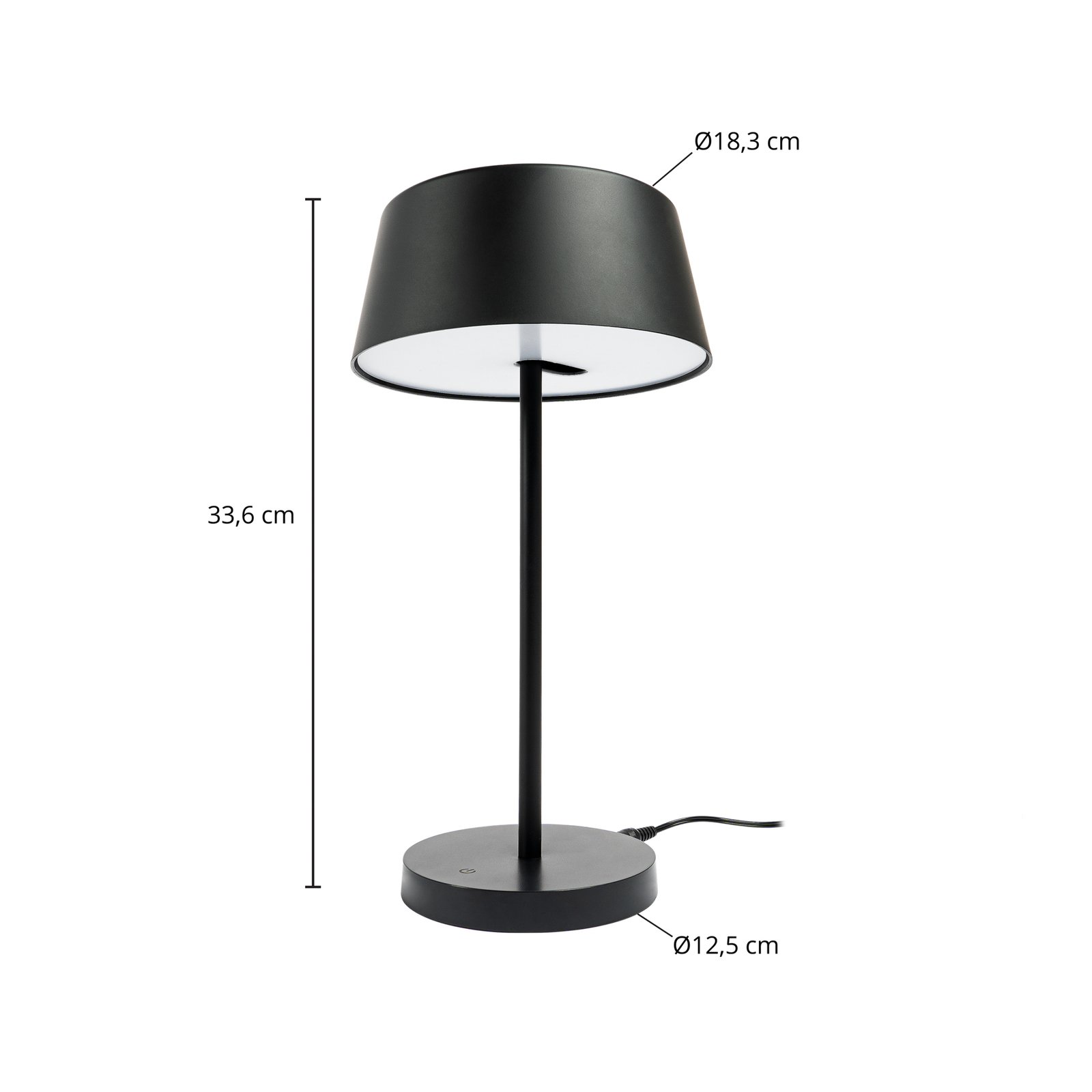 Lindby Milica LED-bordlampe, sort, dæmpbar