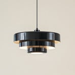 Lindby piekaramā lampa Tivra, melna, Ø 35 cm, metāls, E27
