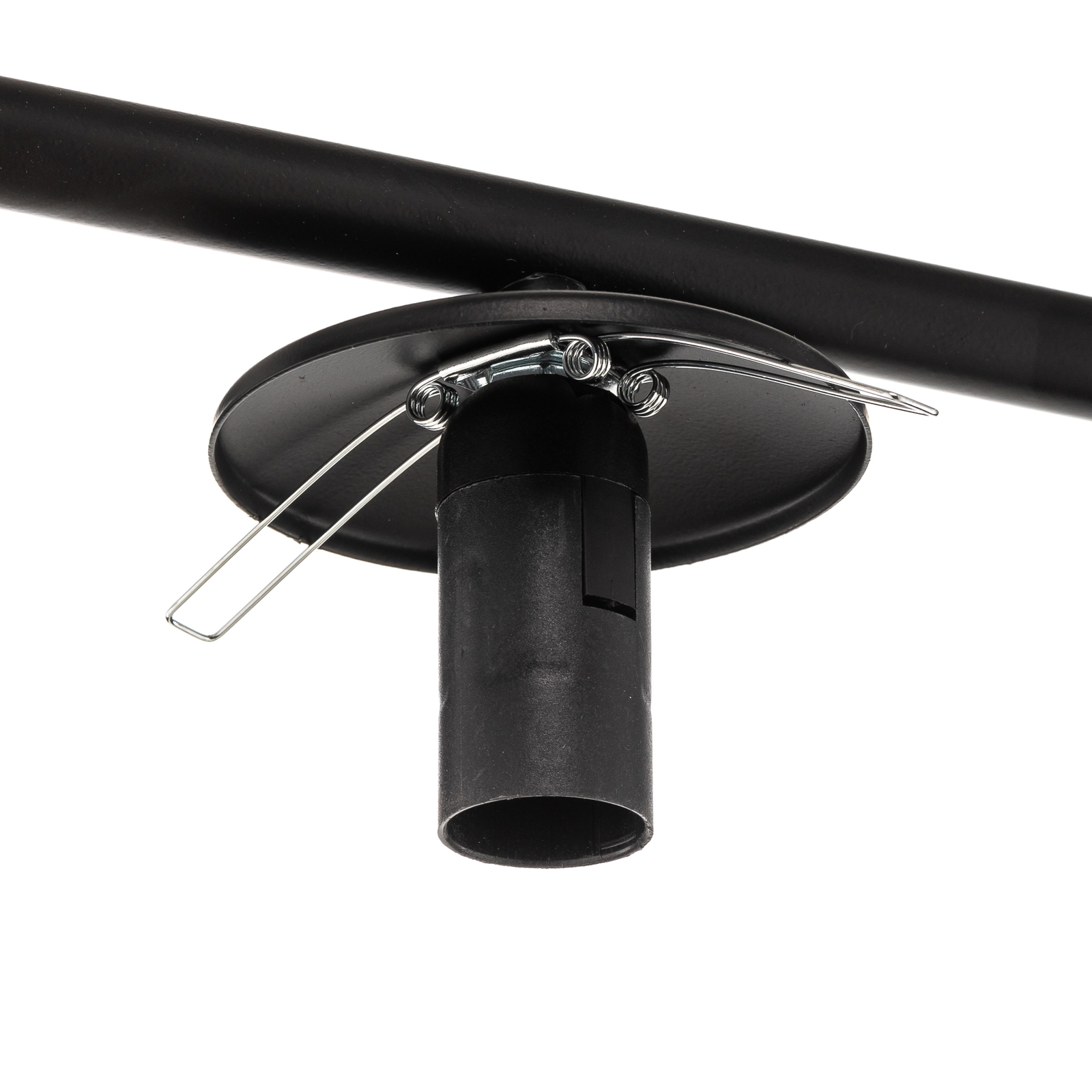 Kabo ceiling lamp, 1 arm, black, six-bulb
