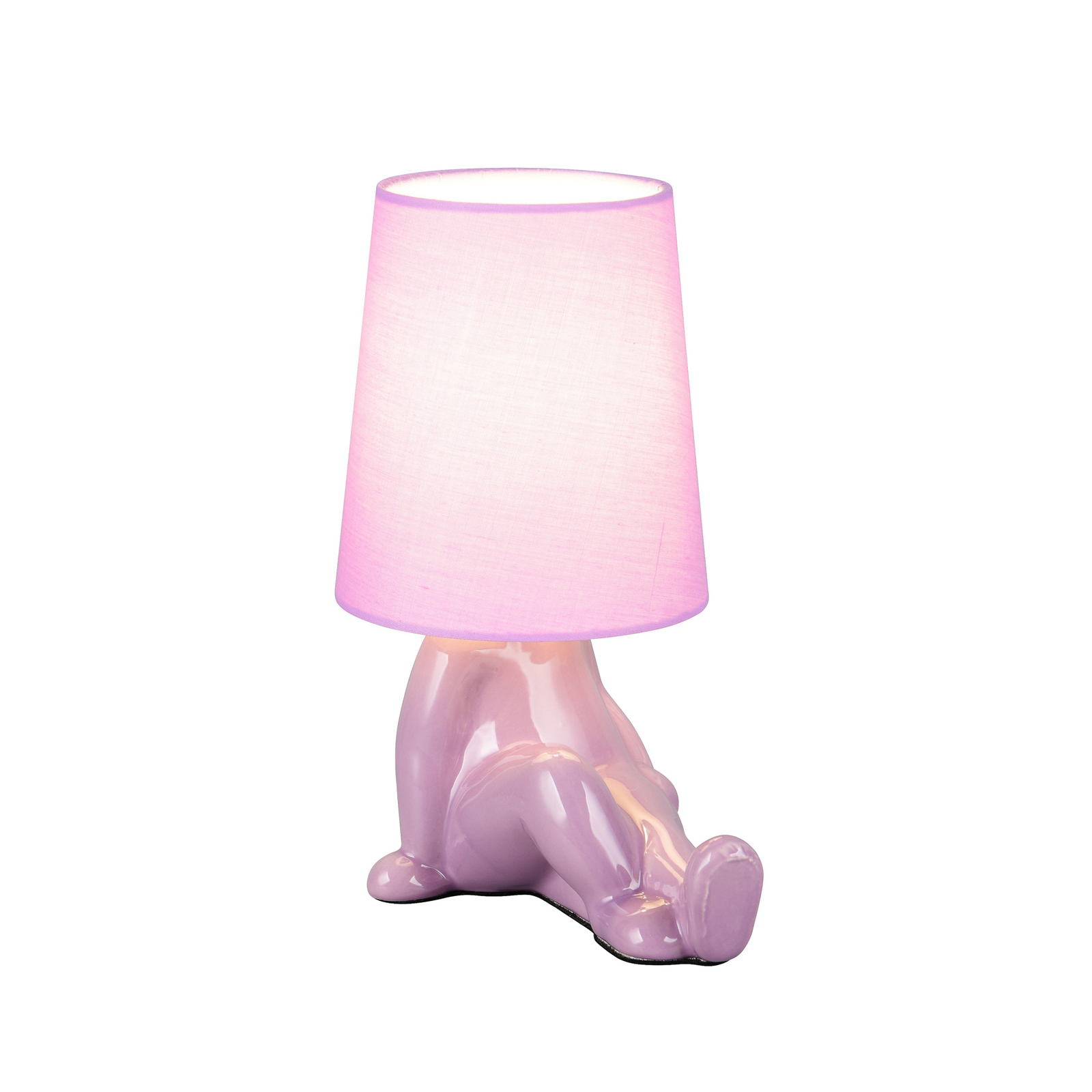 Lampa de masă Huma, violet, înălțime 25 cm, textil/ceramică, E14
