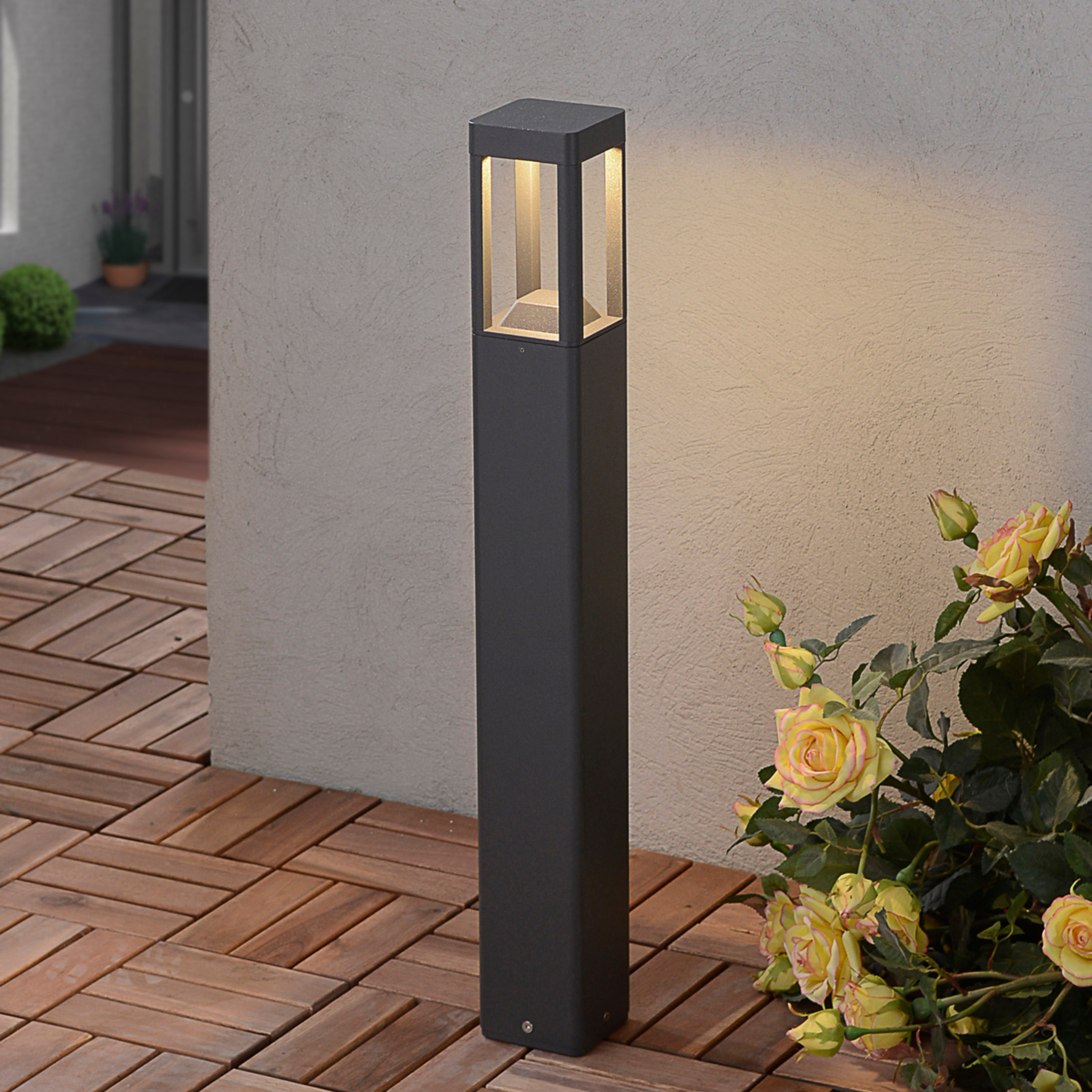 Lucande LED-Wegeleuchte Bernd, 60 cm, anthrazit, Aluminium