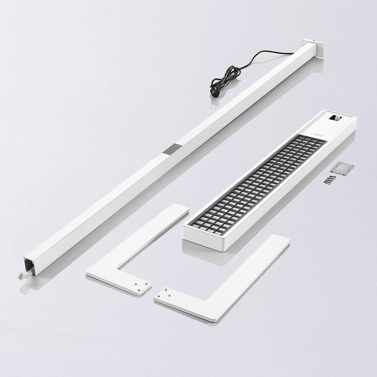 Arcchio Lampadaire de bureau LED Susi, blanc, détecteur, Set de 2