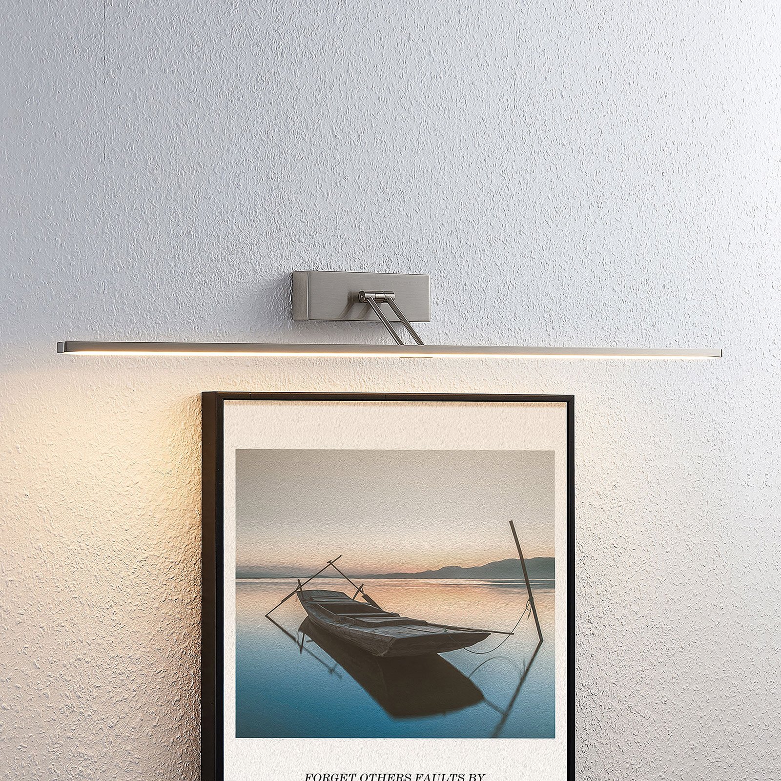 Lucande Thibaud LED picture light, nickel, 83.4 cm