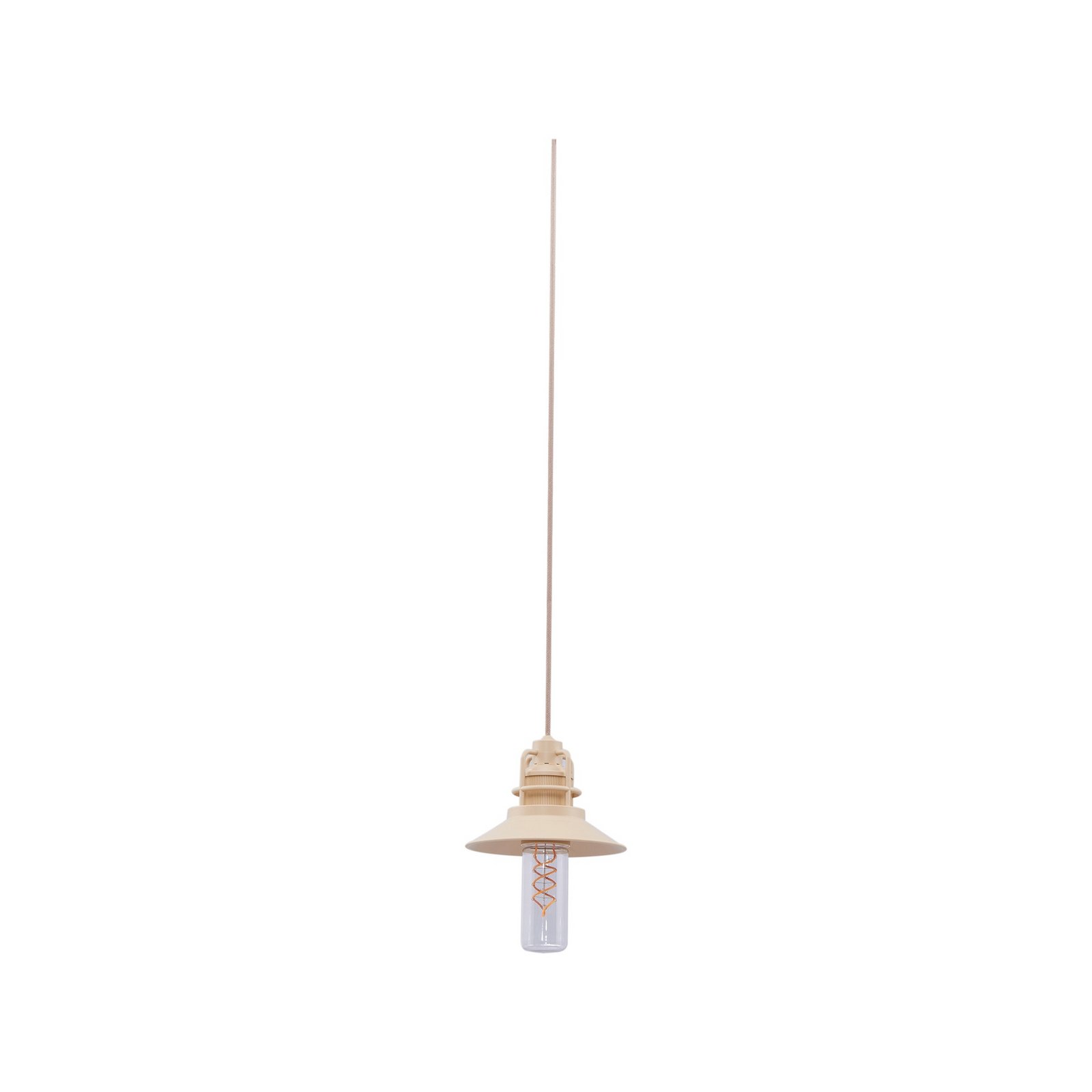 Raul LED-Akku-Hängeleuchte, Ø 15 cm, beige, Alu - Lindby