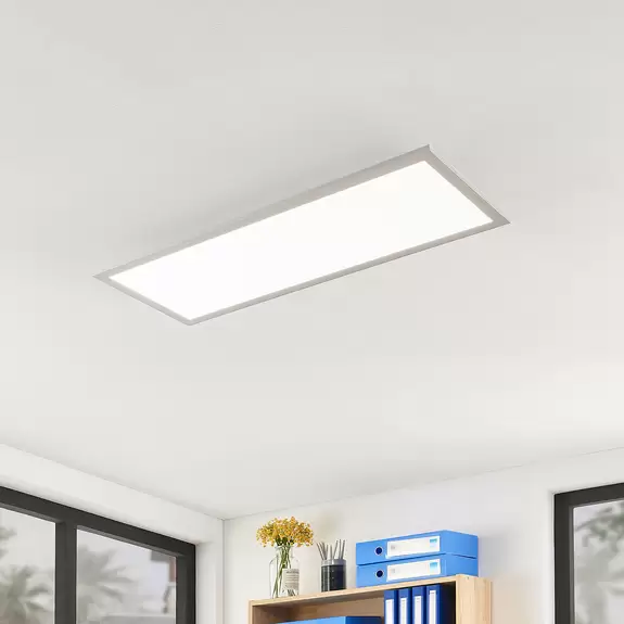 Lampenwelt Prios LED-Panel Gelora, 80 cm, 4.000 K, silberfarben, Alu