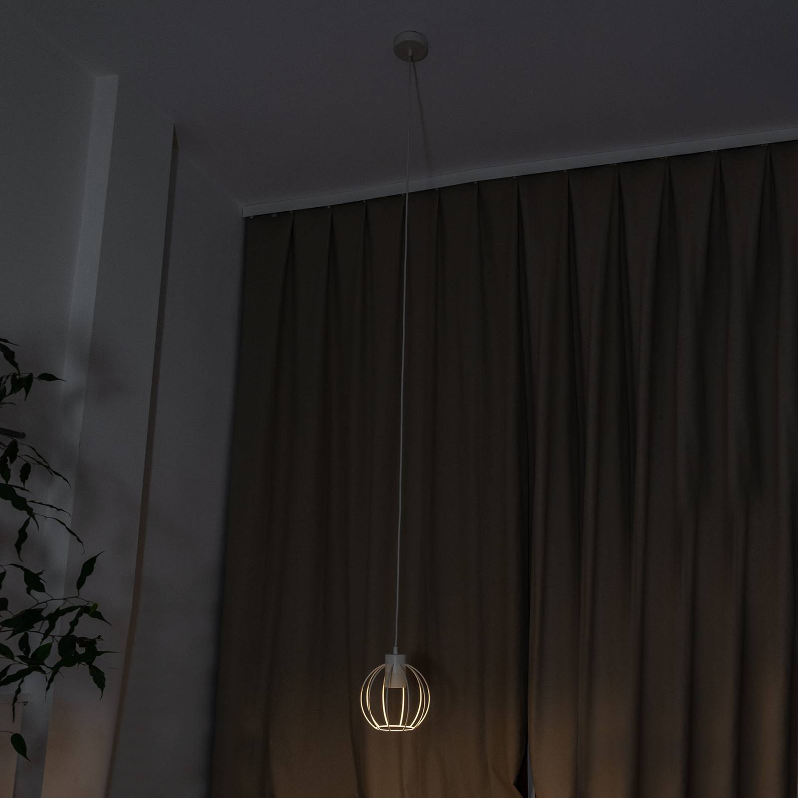 Lampa wisząca STARLIGHT, kremowa biel, 1-punktowa, Ø 18 cm, metal