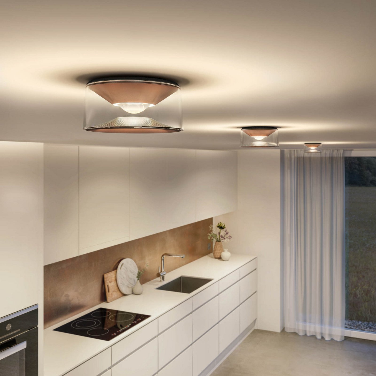 Ribag Vior LED plafonieră LED rose gold 40° 3000K - Camera de zi / sufragerie - modern - aur roz transparent - Metal