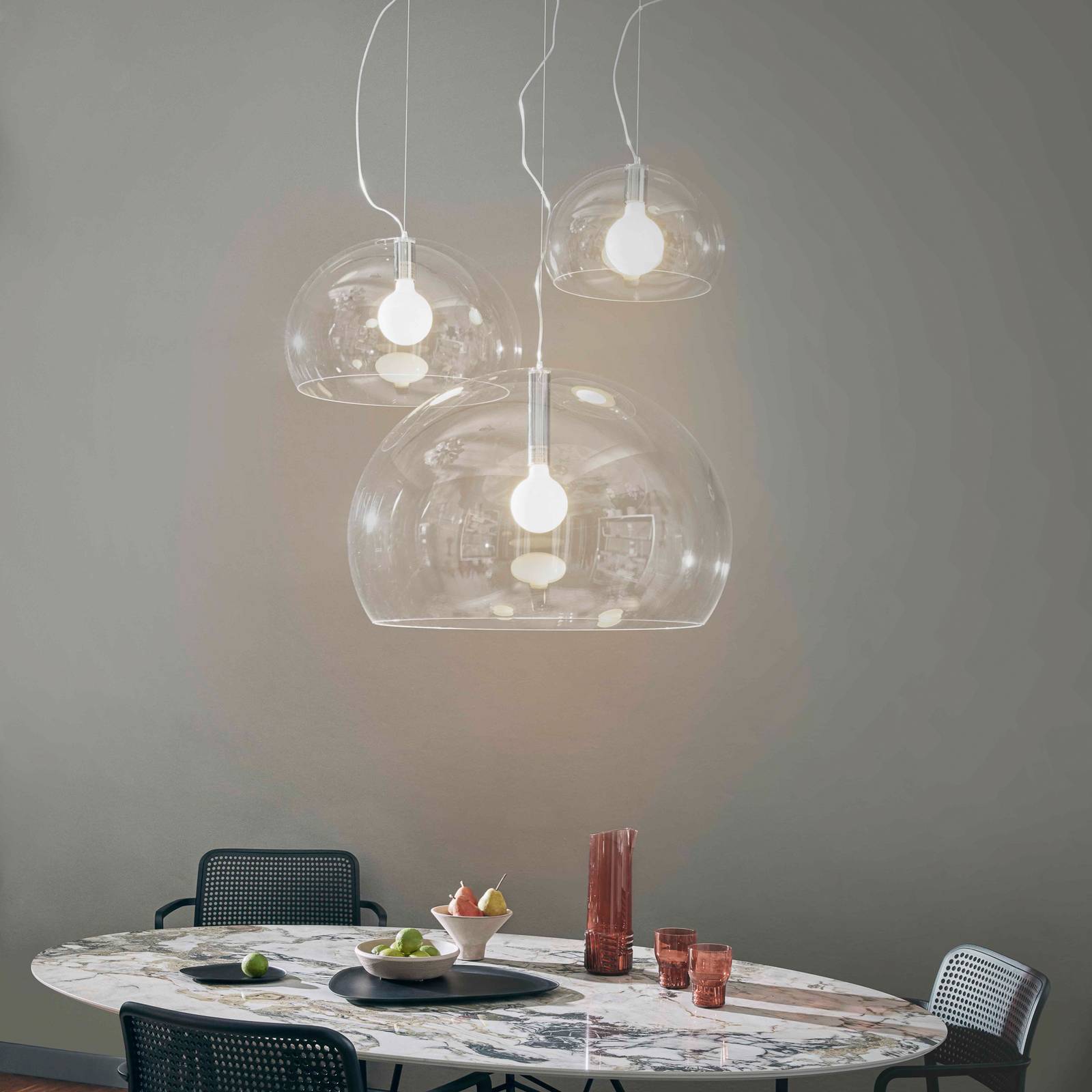 Kartell FL/Y – lampa wisząca LED, przezroczysta