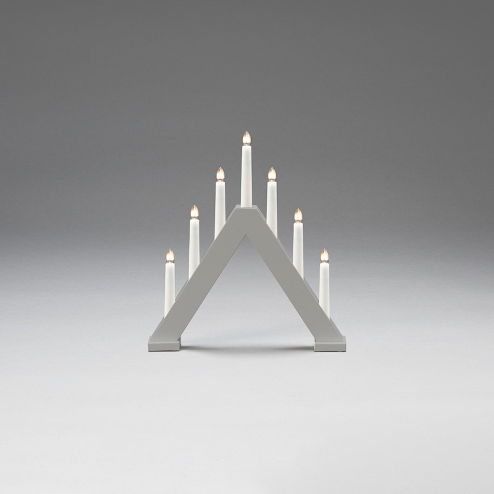 Lesen svečnik, 7-plamenski, višina 34 cm, siv