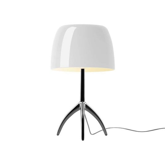 Lumiere Grande bordlampe, krom/hvit, 45 cm - Foscarini