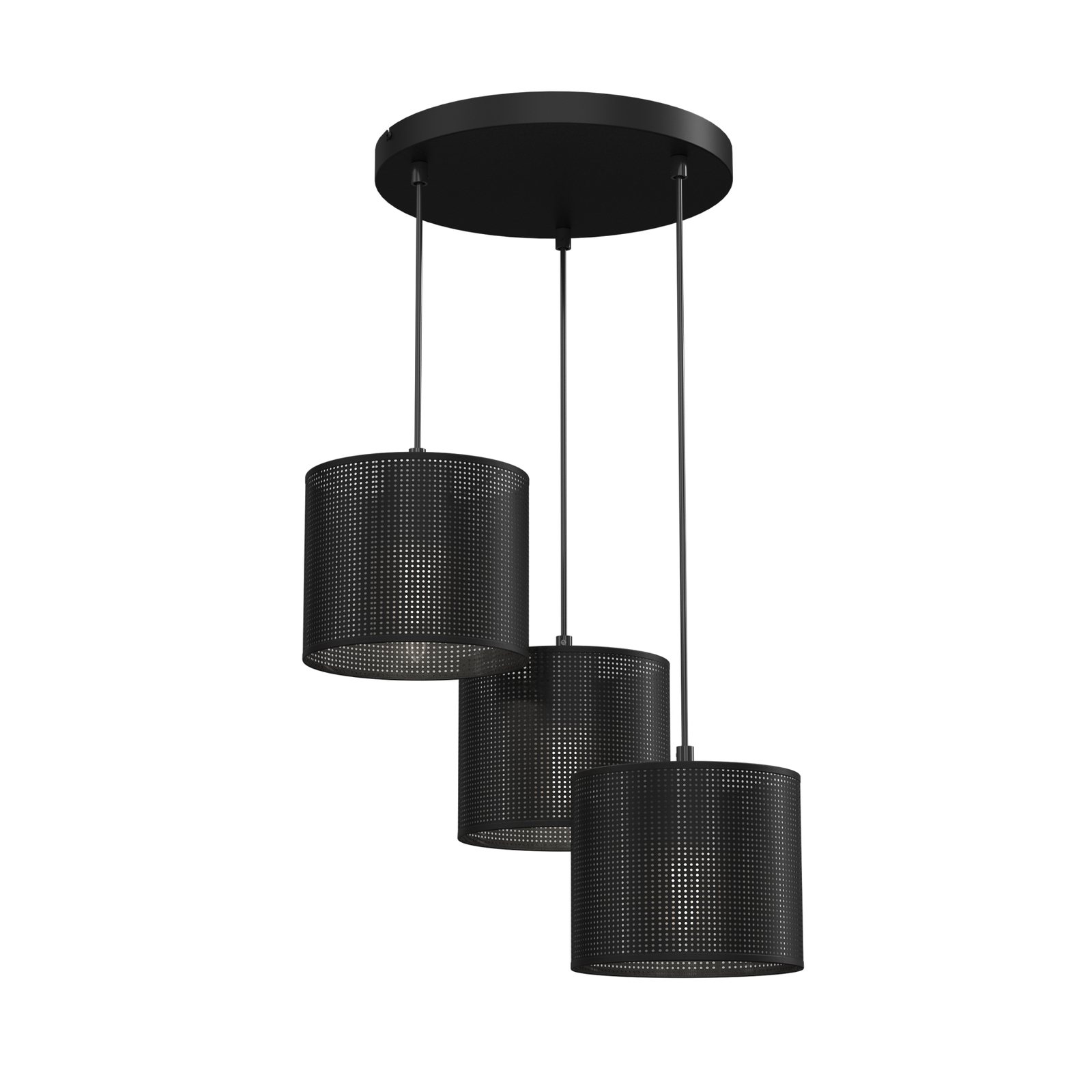 Jovin pendant light, three-bulb, circular, black
