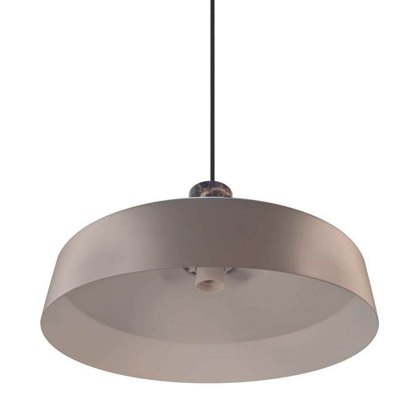 Pendellampe Elvas, hellbraun, Ø 37 cm, Metall/Marmor