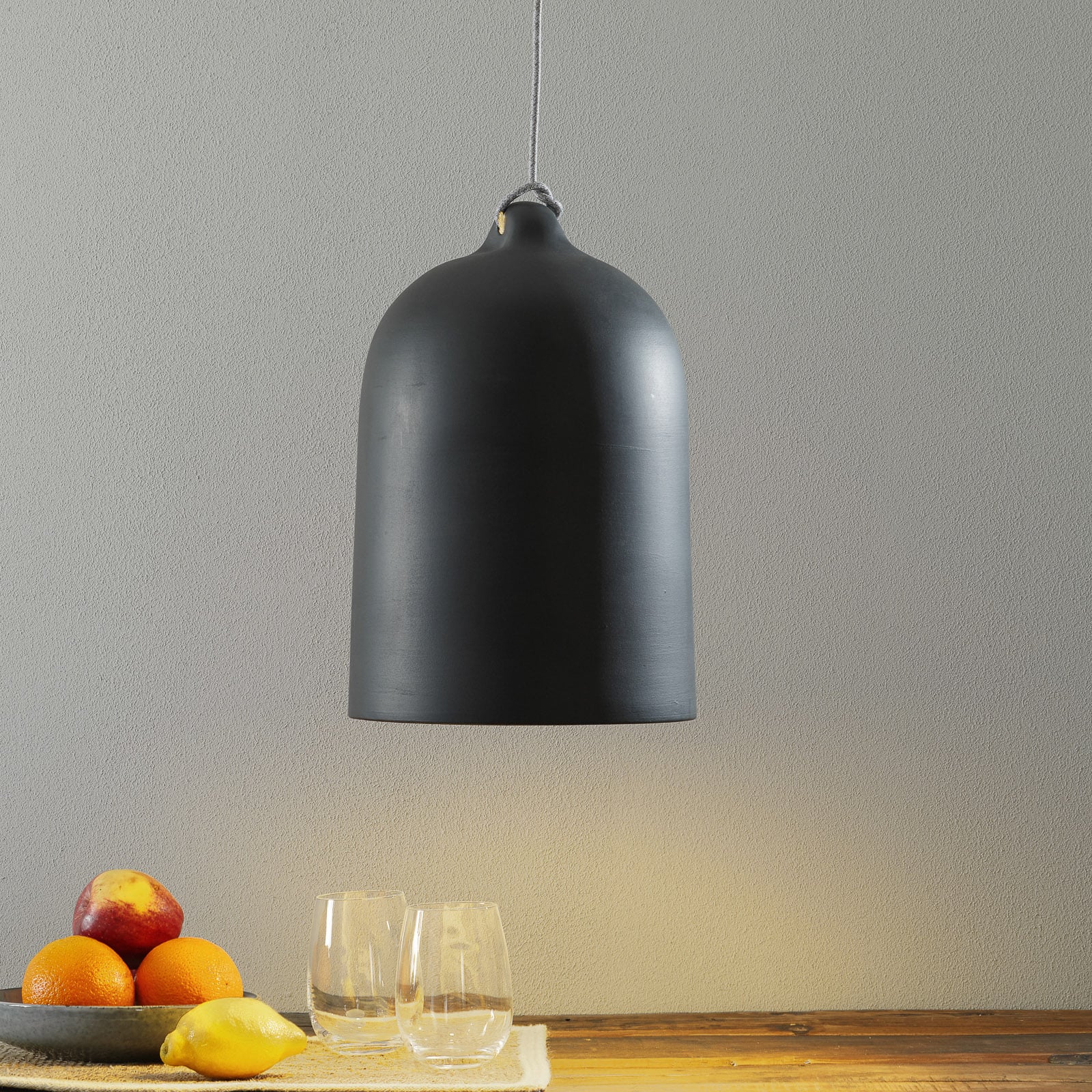 Eurokeramic Original ceramic hanging light Cottura, for Living / Dining Room, ceramics, E27, 60 W, energy efficiency: A++, H: 42 cm