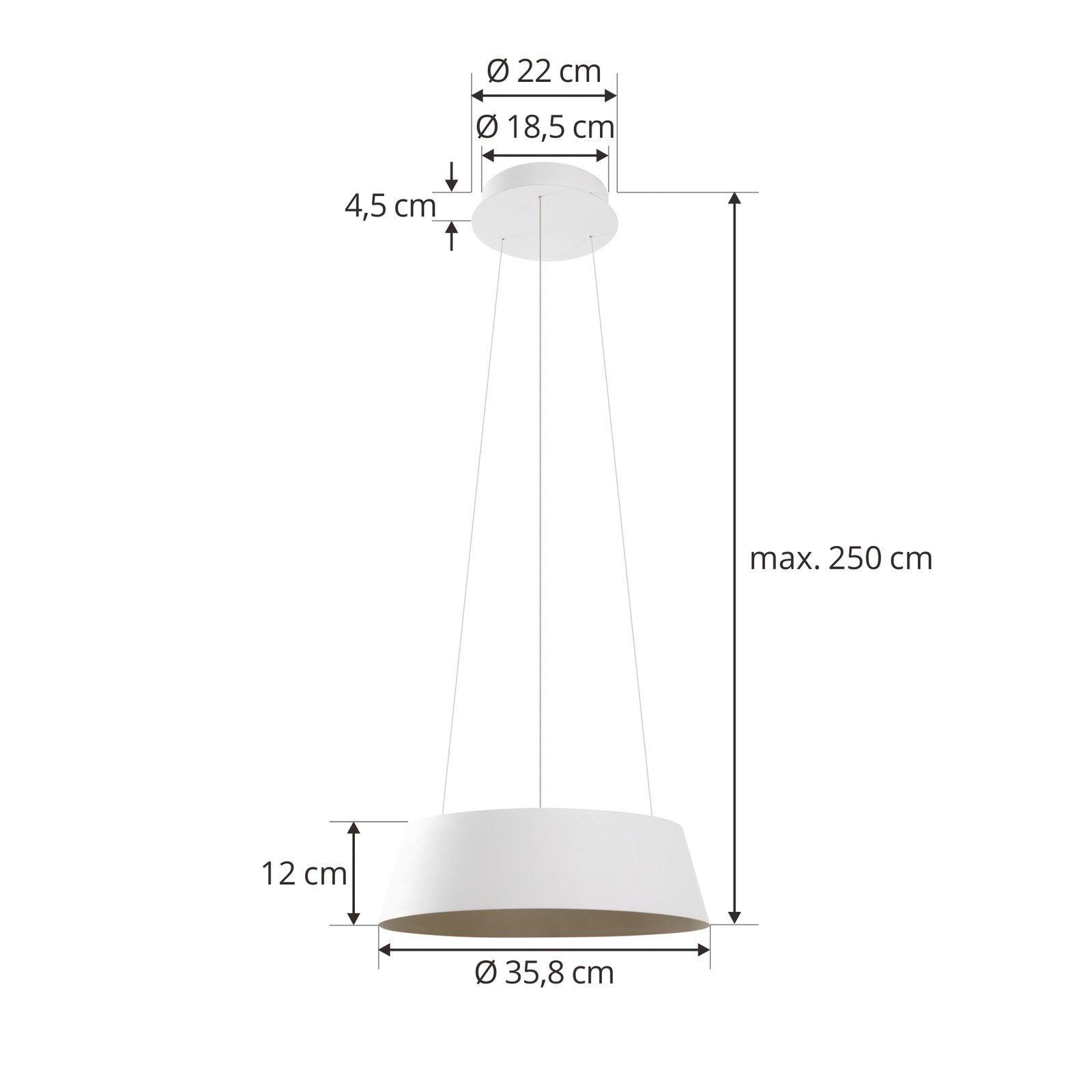 Lucande LED luminária suspensa Belsar, branco, alumínio, CCT