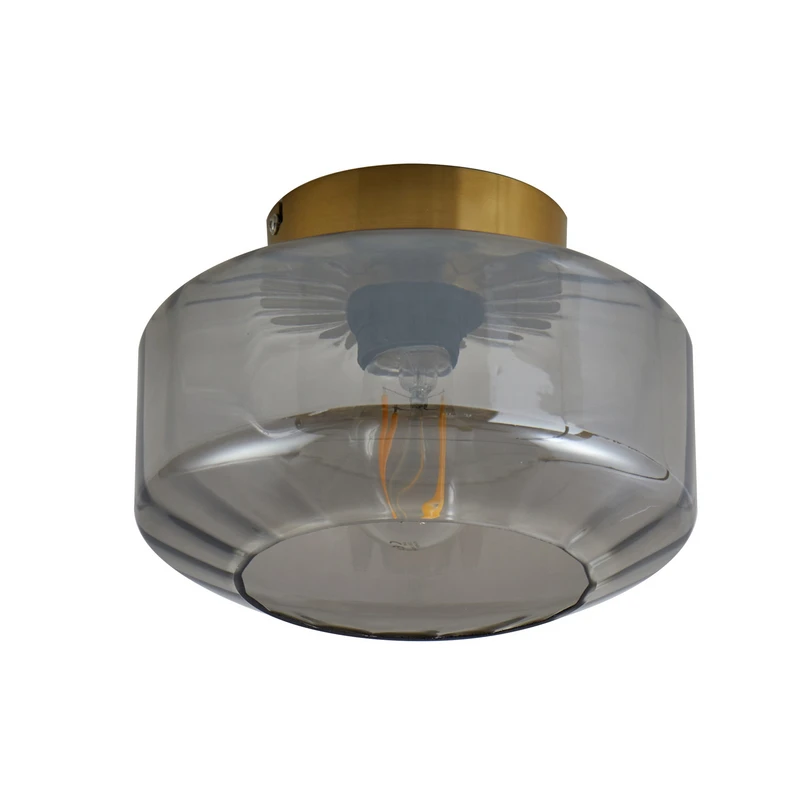 Lindby – Hildur Deckenleuchte Ø 22 cm rauchgrau Glas