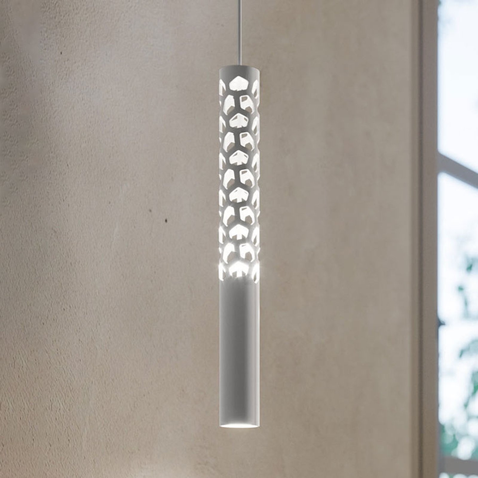 Squiggle H6 Pendant Matt White - Rotaliana