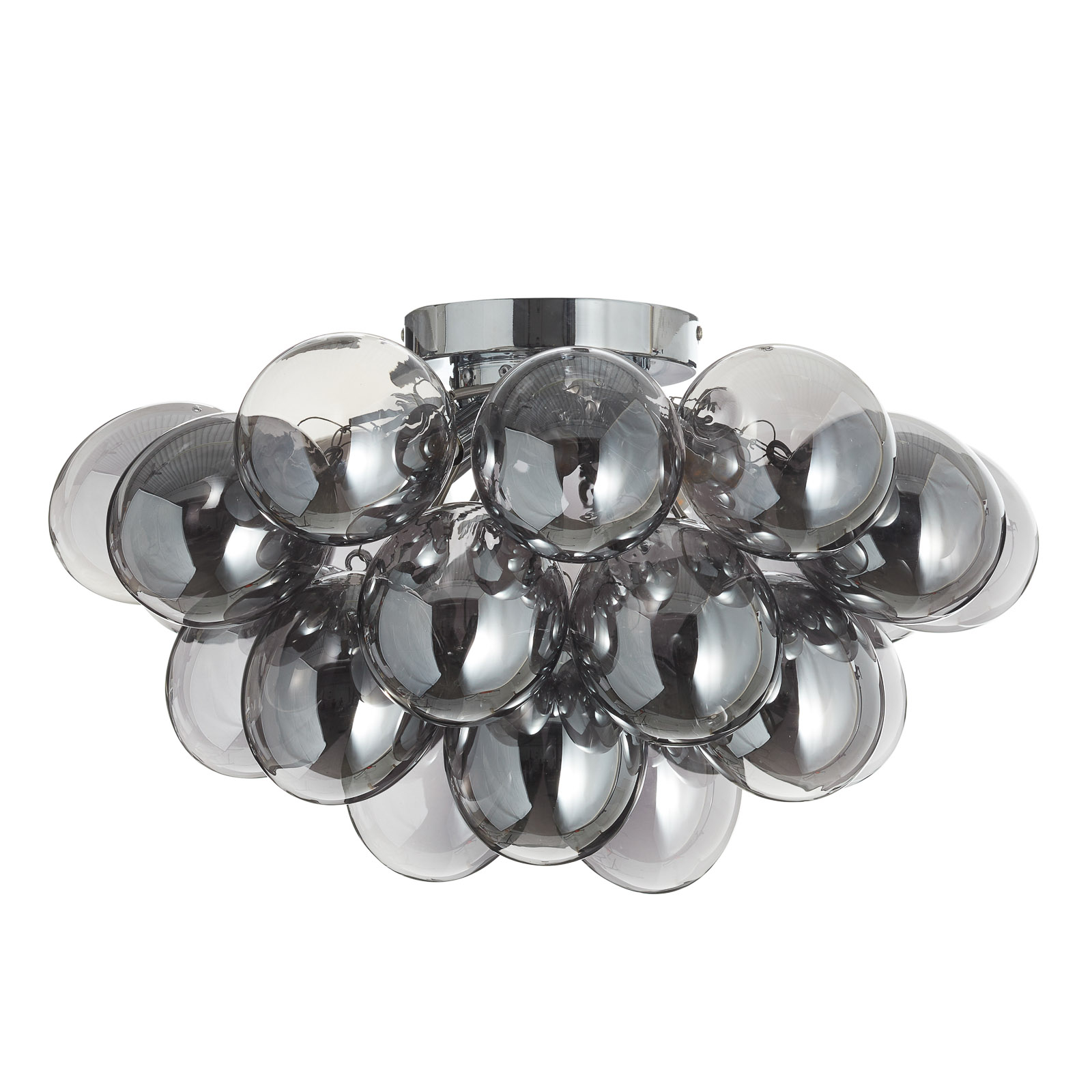 Balbo ceiling light, smoky grey lampshades 13-bulb