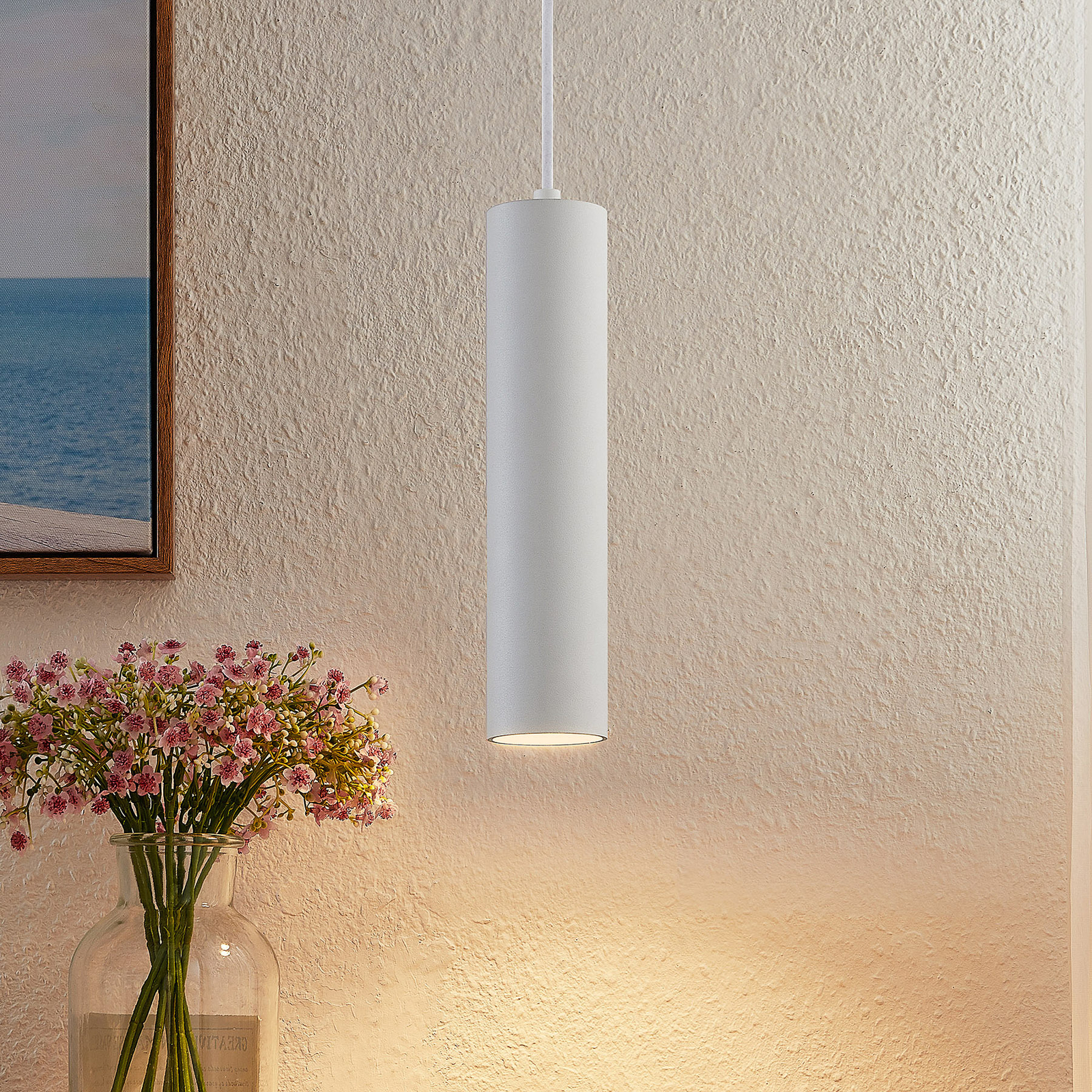 Prios Neliyah suspension, ronde, blanche, 1 lampes