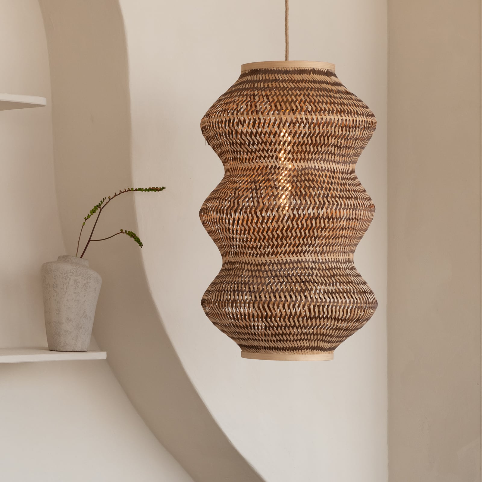 GOOD & MOJO Suspension Barbados, naturel/marron, Ø 40 cm, E27 GOOD & MOJO Suspension Barbados, naturel/marron, Ø 40 cm, E27