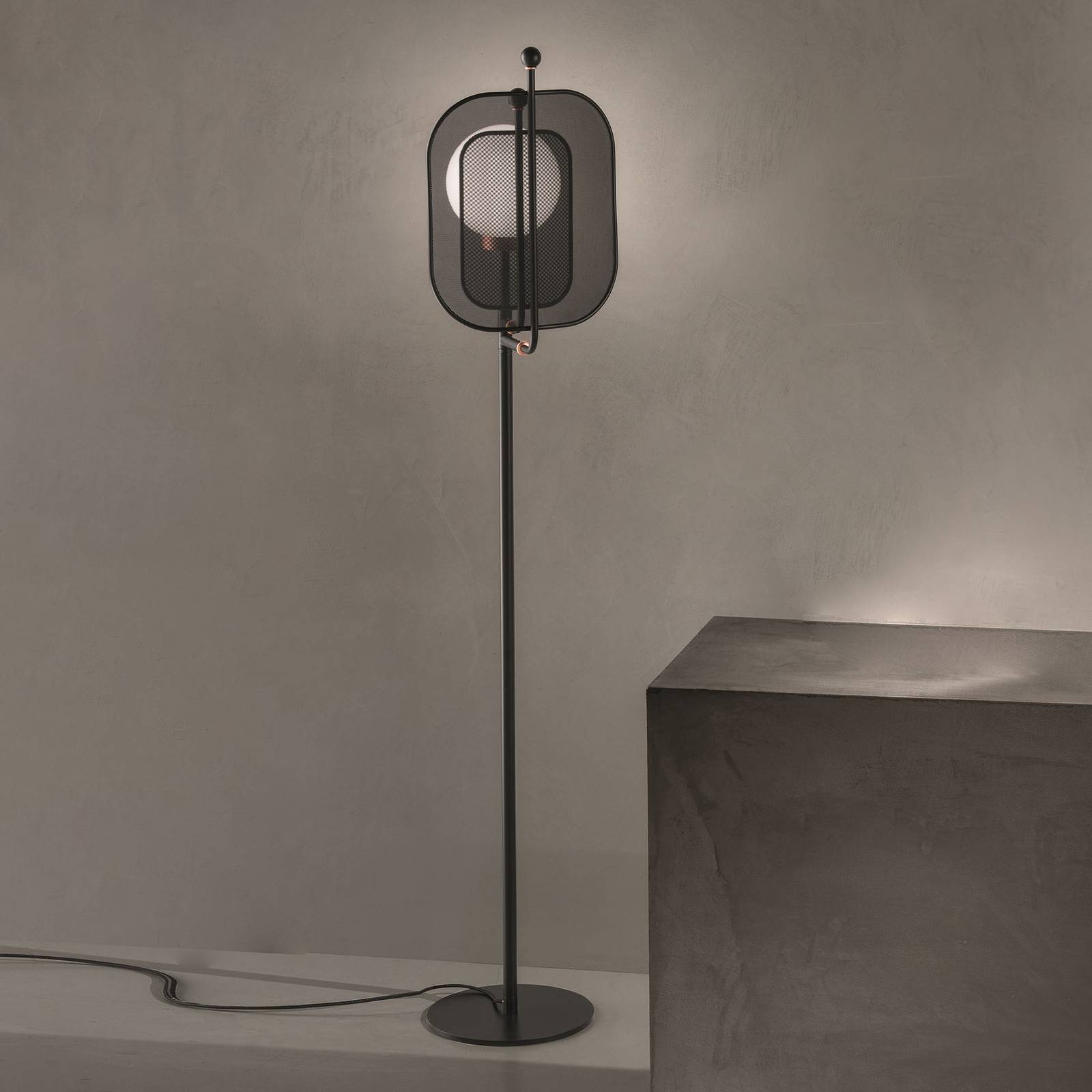 Masiero Lampadaire Papilio STL1 verre Murano noir