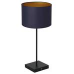 Table table lamp black, cylinder blue/gold