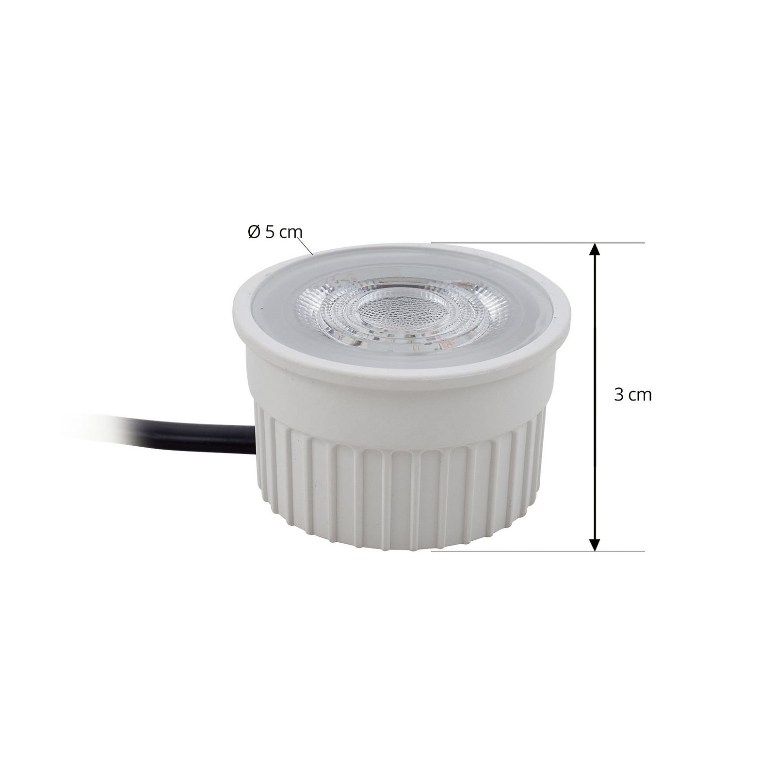 Prios Fibur recessed ceiling spotlight with LED module, beige, set of 10