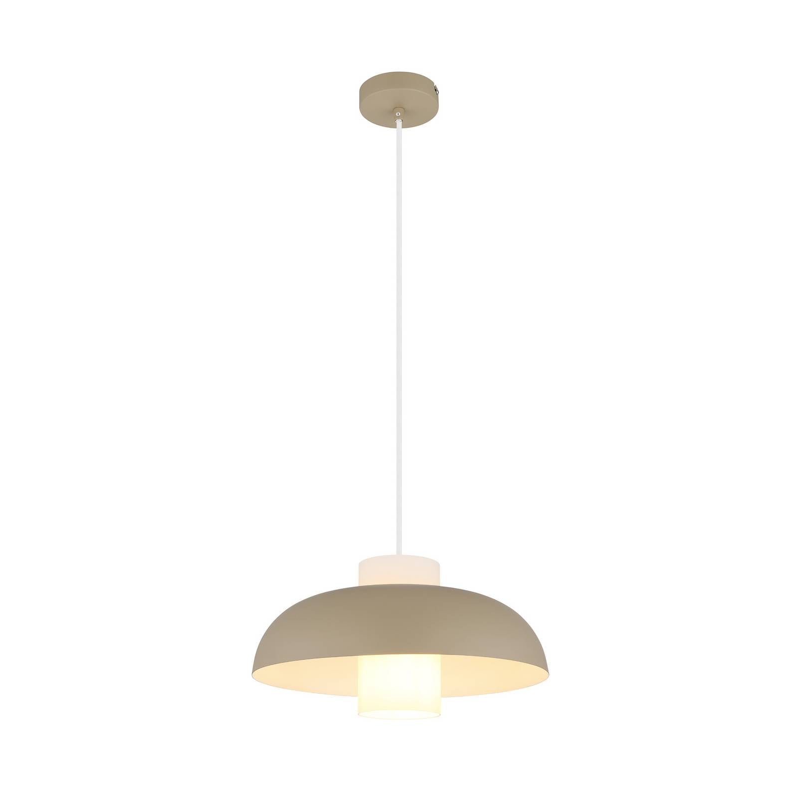 Pendellampe Lowe, sandfarben matt, Ø 38 cm, Metall
