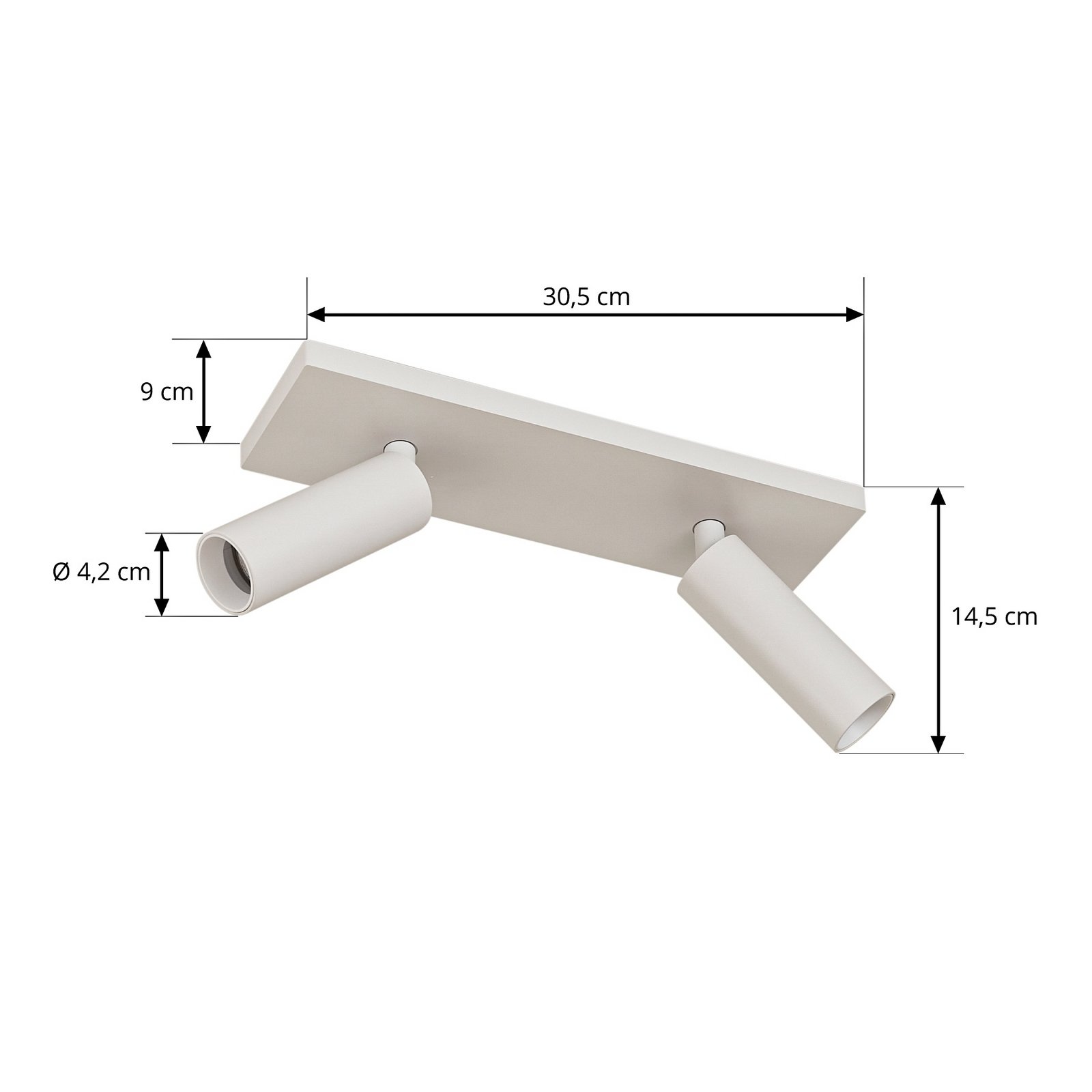 Arcchio Brinja Slim ceiling spotlight, white, 2-bulb, GU10 MR11
