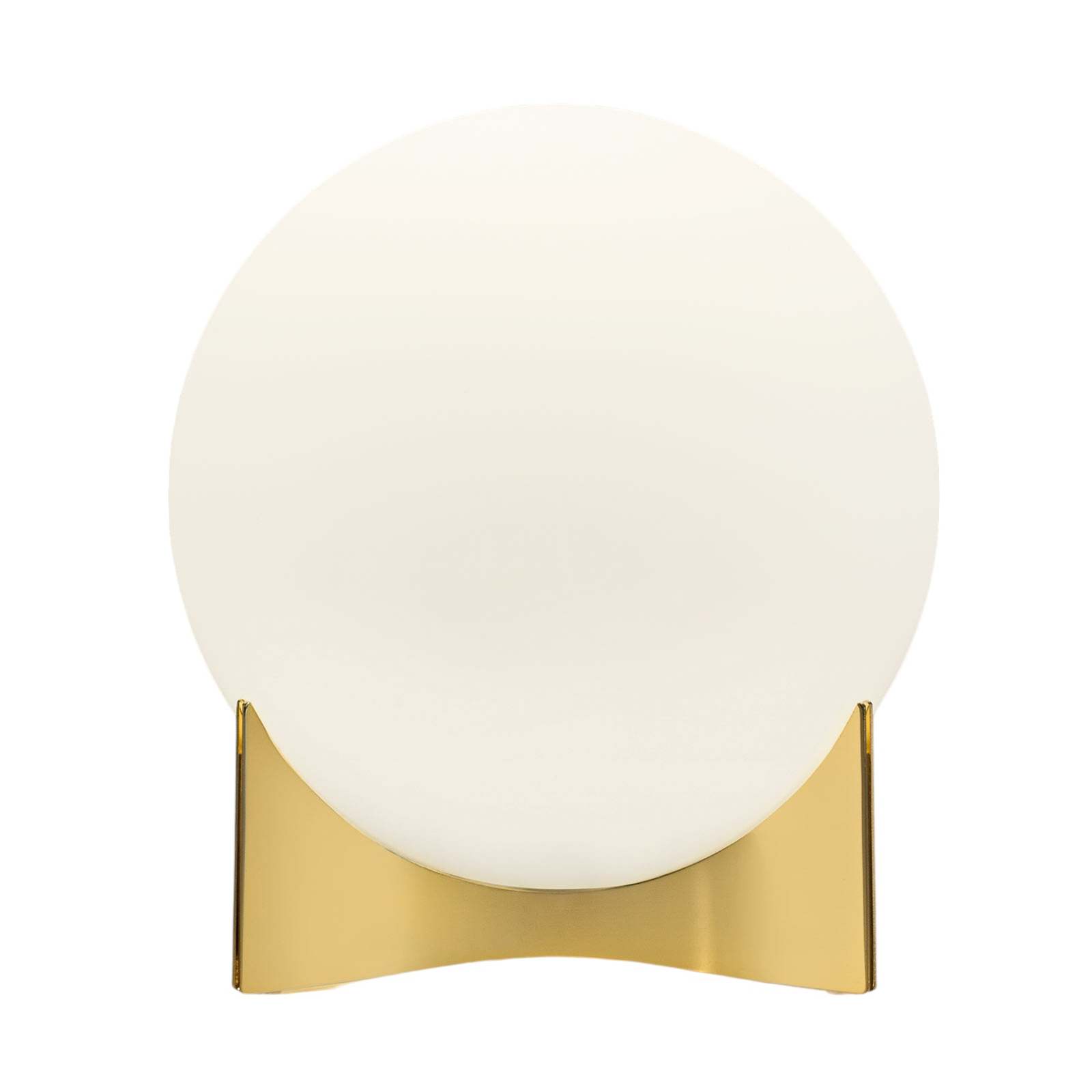 Terzani Oscar table lamp, gold-coloured, Ø 20 cm, opal glass