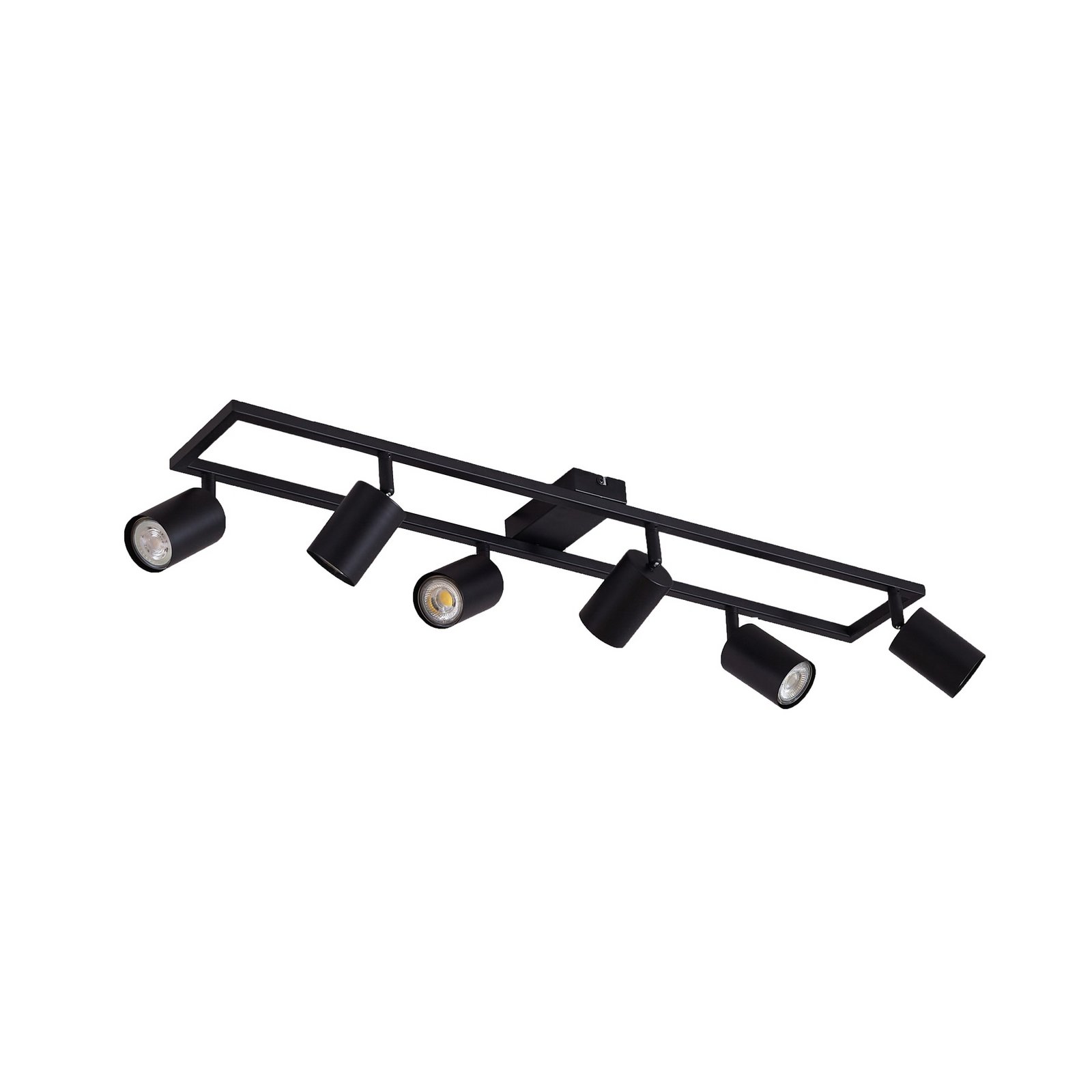 Stropní bodové světlo Bravius, černé, 6 žárovek, železo – Lindby