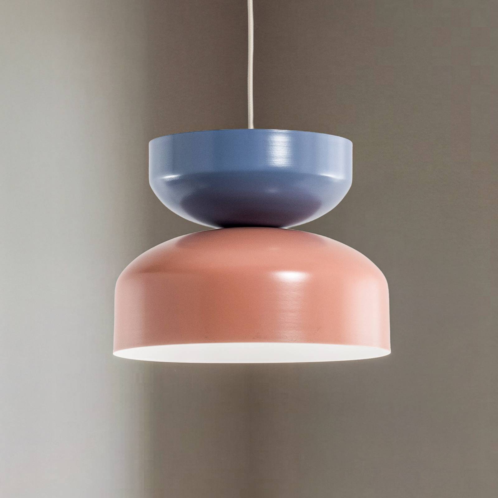ALDEX Suspension Tula, corail/bleu, abat-jour en métal