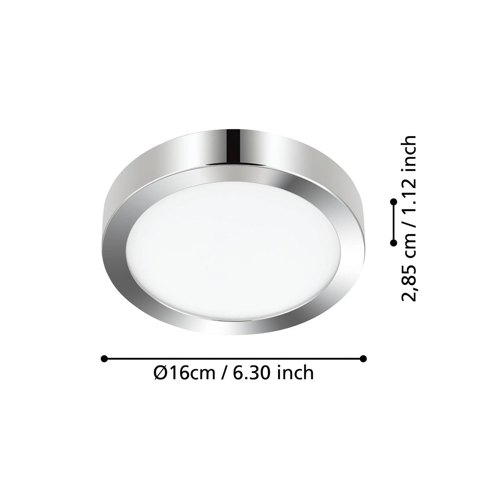 Lampa sufitowa LED Fueva 5 IP44 3000K chrom Ø16cm