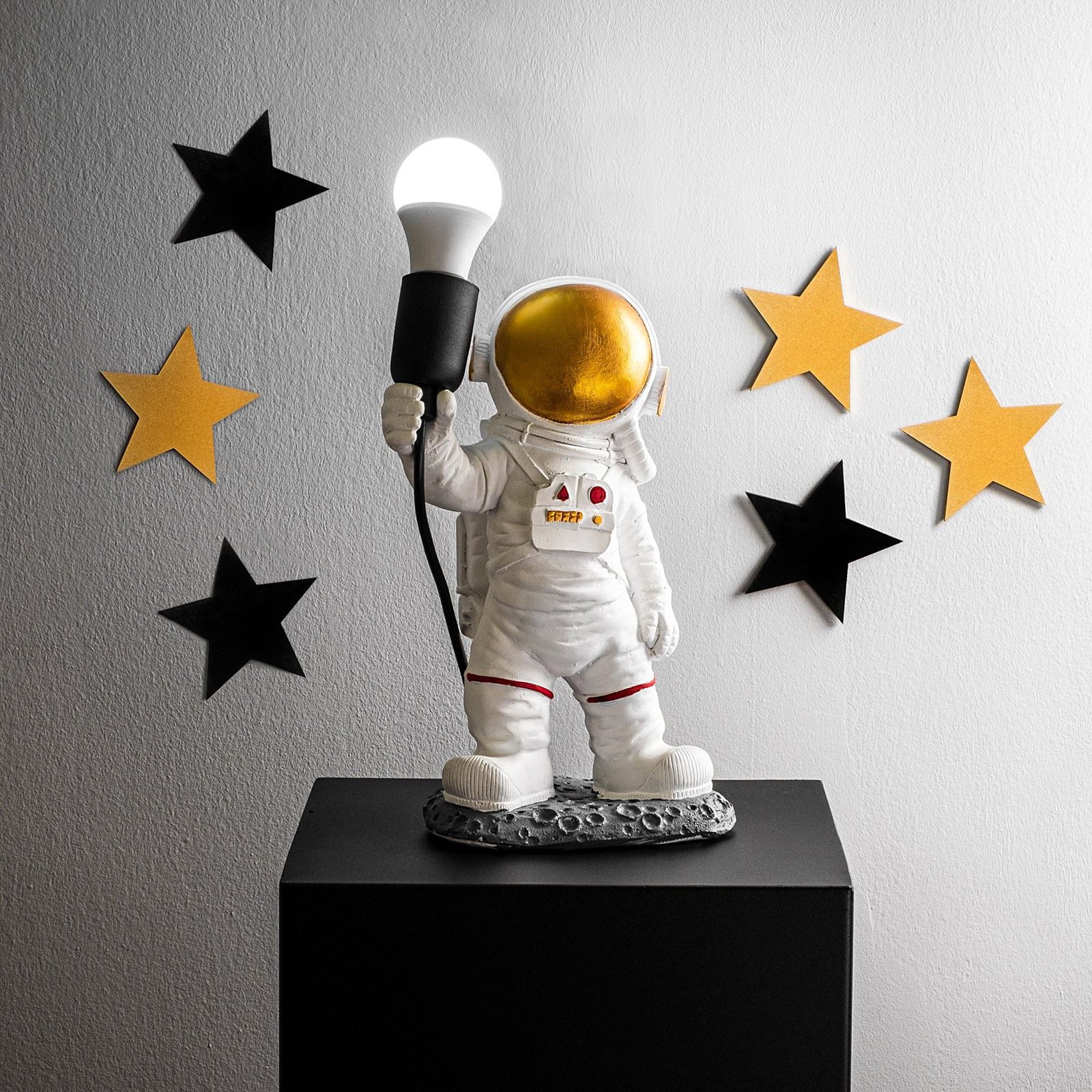 Astronaut-1 asztali lámpa, fehér, poliészter, magasság 32 cm