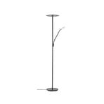 Raymond LED-golvlampa, läslampa, 180 cm, svart, metall, CCT – Lucande