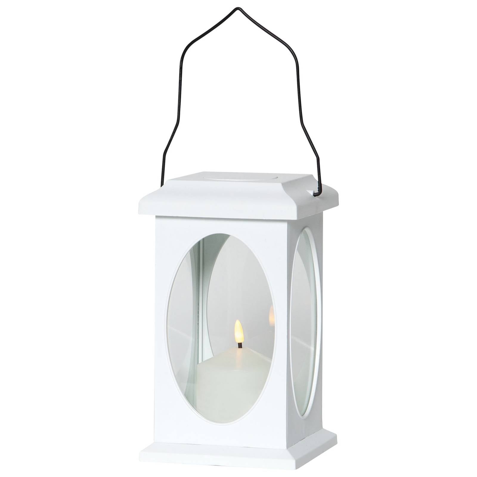 Dekorationsleuchte Flamme in Laternenform, weiß