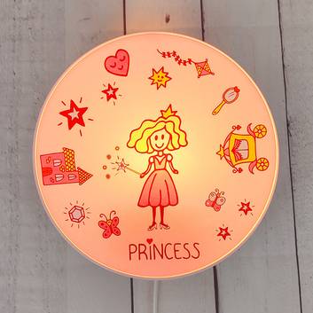 Princess væglampe med kontakt og stik