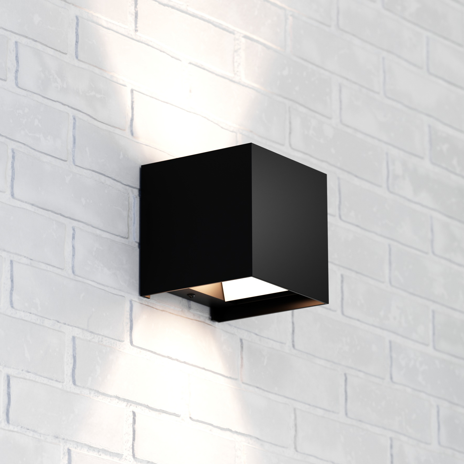 Zuza 2 wall light, black, metal, four blades, 10 cm, G9