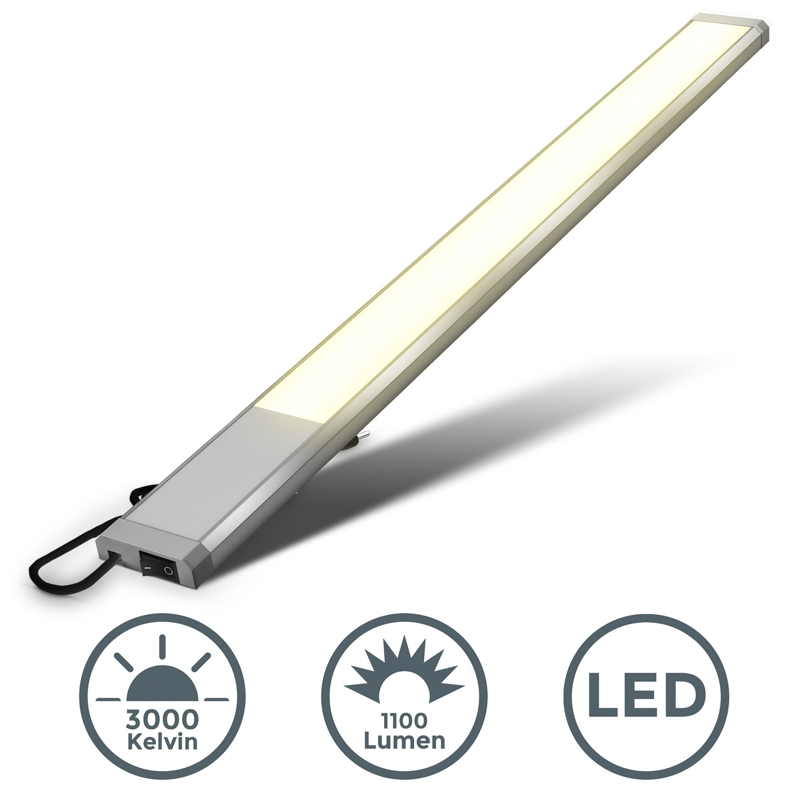 LED meubelverlichting Kniff zilver, lengte 57,5 cm, 3.000 K