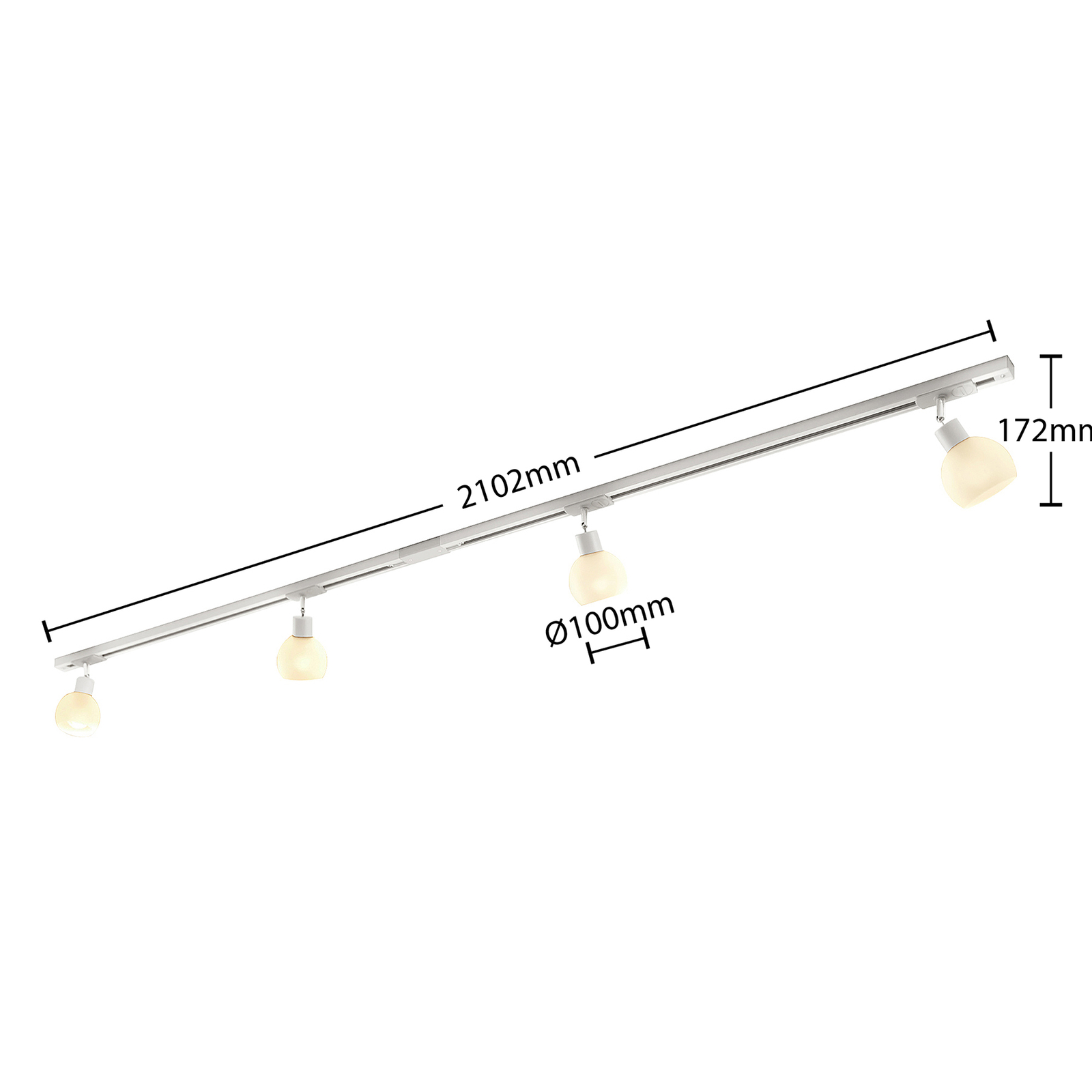 Lindby single-circuit track lighting system Linaro, E14, 4 x 10 W, white