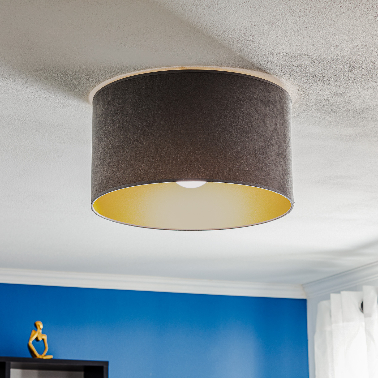 Taklampe Golden Roller Ø 40 cm grå/gull
