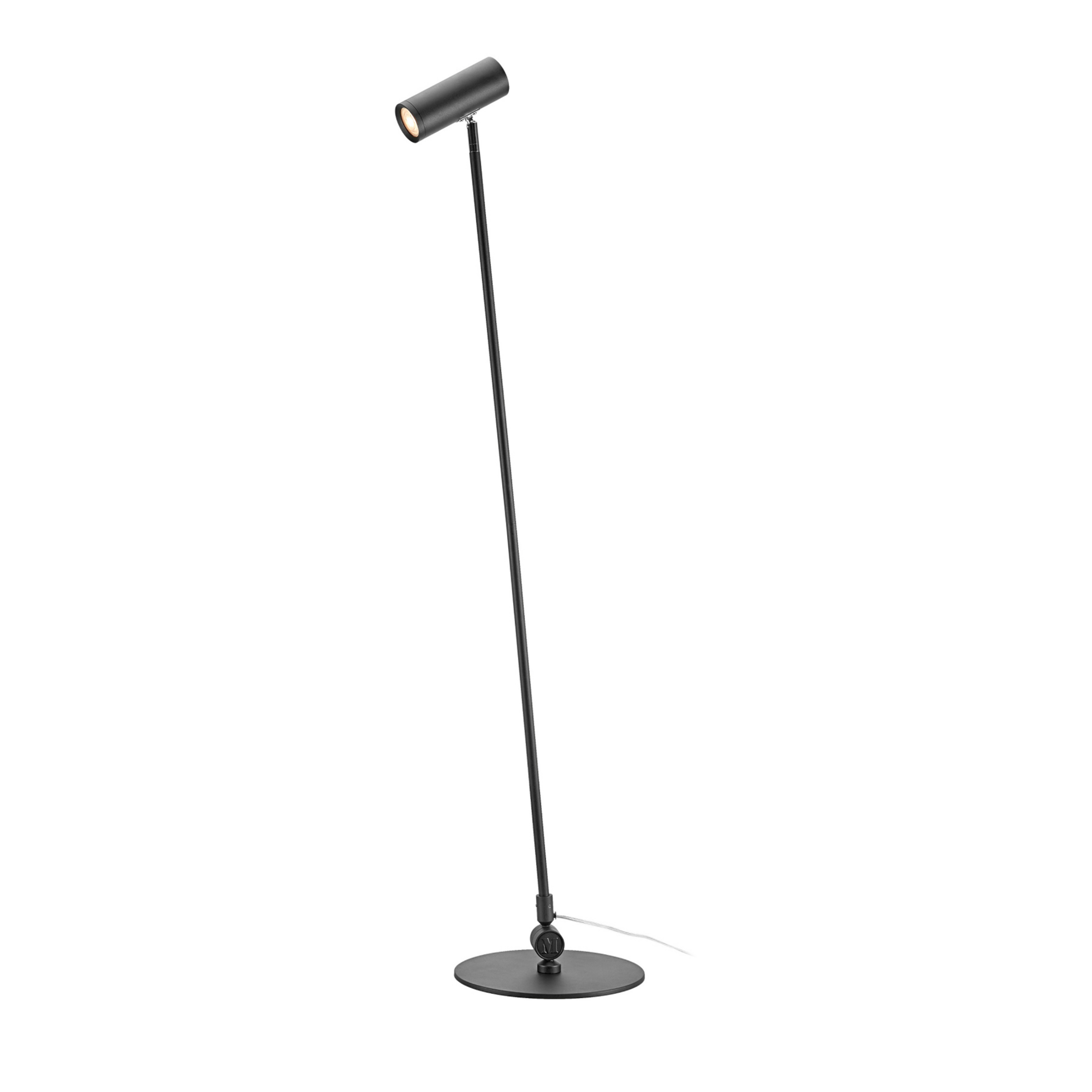 Candeeiro de pé LED Arlo, preto, ferro, altura 132 cm, regulável - Markslöjd