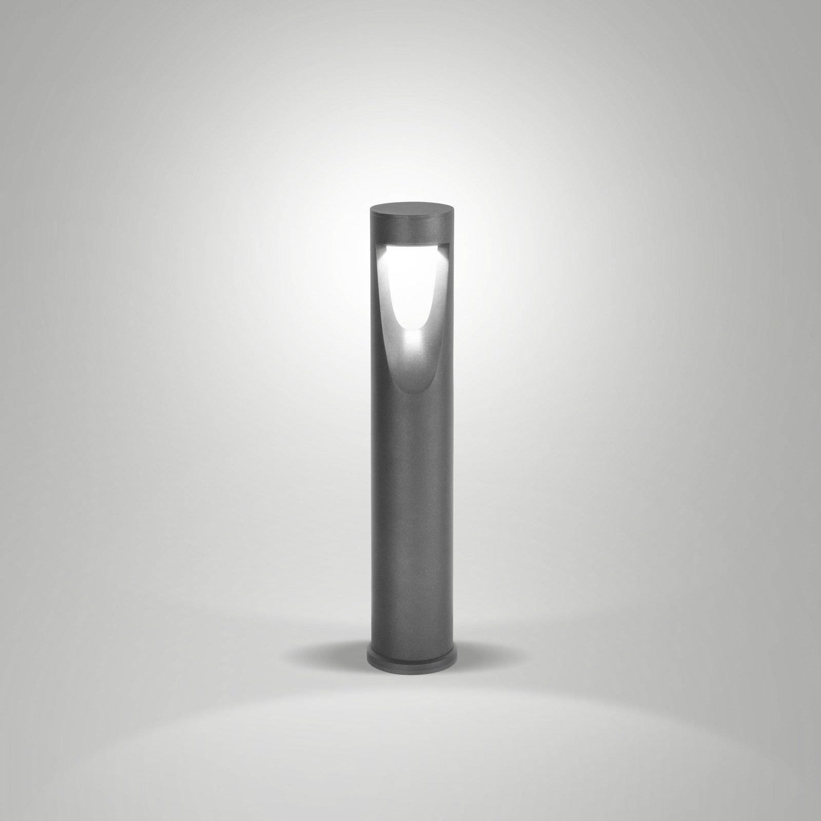 Teo LED path light, 60 cm high, black, metal, IP65
