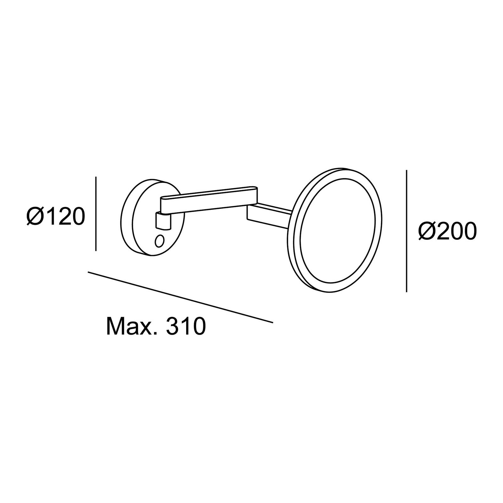 LEDS-C4 Vanity wandspiegel met LED, 3000K, chroom