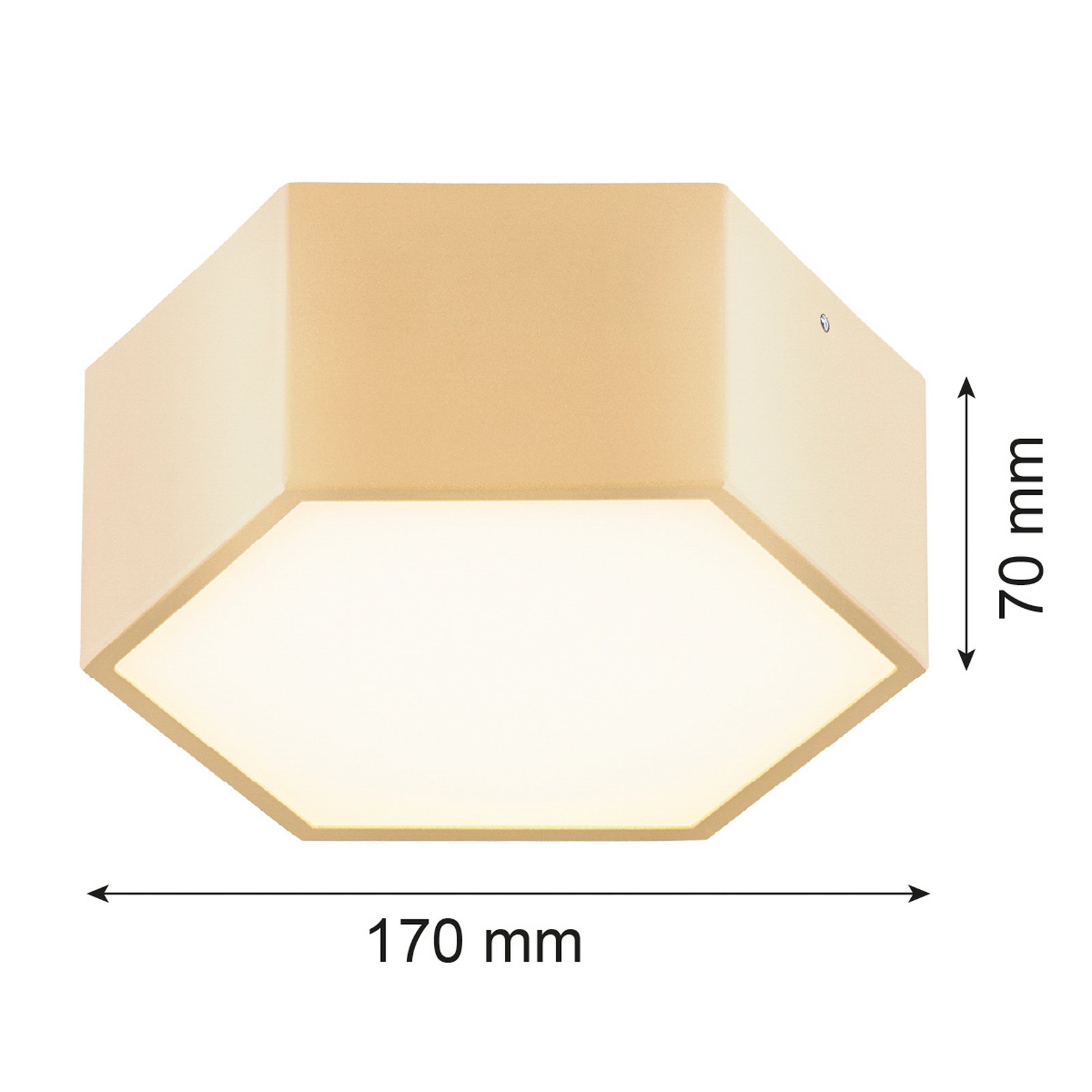 LED-Deckenleuchte Libre, goldfarben, Stahl, 3.000 K